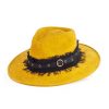 Accessories Angel Lozano | Mustard Suede Hat With Mustard Eyes