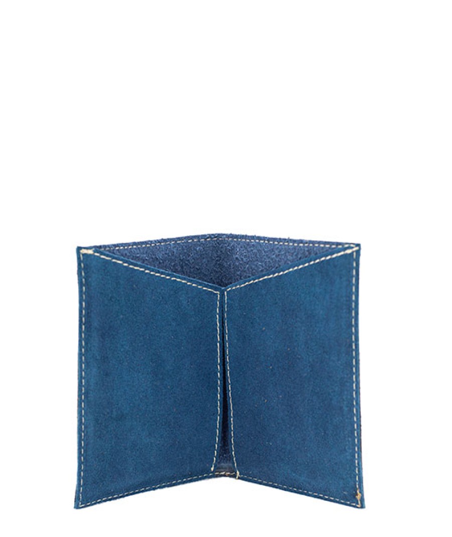 Accessories Angel Lozano | Blue Engraved Leather Passport Holder