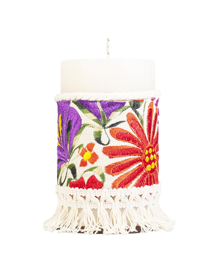 Velas Angel Lozano | Flower Loom Aromatic Candle Large Bone Flowers