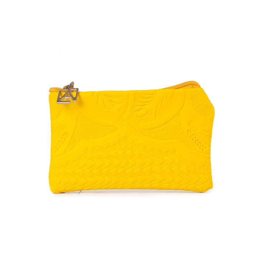 Accessories Angel Lozano | Yellow Engraved Leather Wallet