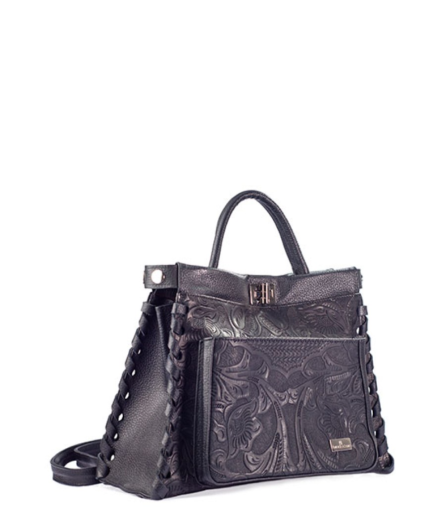 Bags Angel Lozano | Alicia Engraved Leather Black