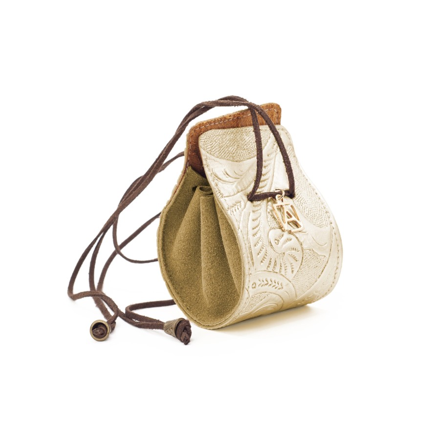 Accessories Angel Lozano | Gold Engraved Leather Globe Purse