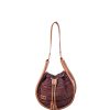 Bags Angel Lozano | Ana Jute Engraved Leather Rebozo Red