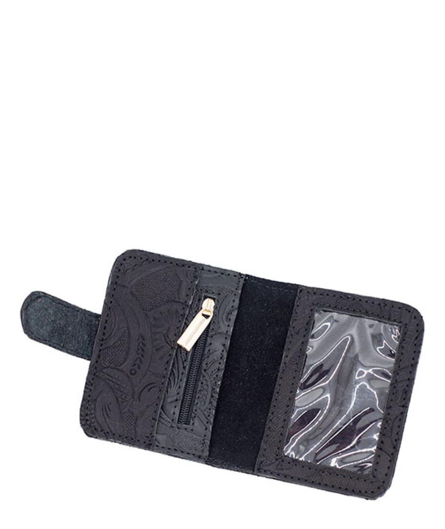 Accessories Angel Lozano | Engraved Leather Card Holder Black