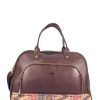 Luggage Angel Lozano | Brown Ethnic Loom Leather Travel Suitcase