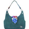 Bags Angel Lozano | Irma Green Suede Loom Flowers