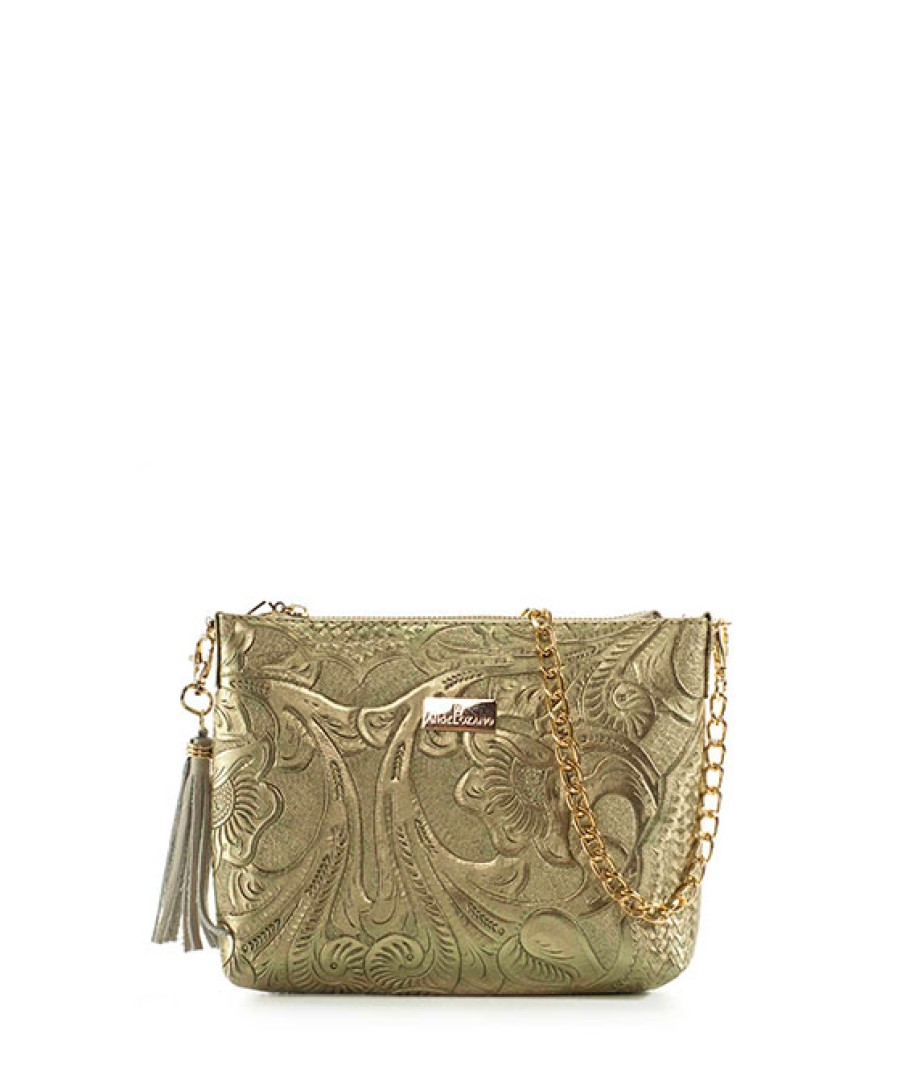 Bags Angel Lozano | Sand Engraved Leather Gold