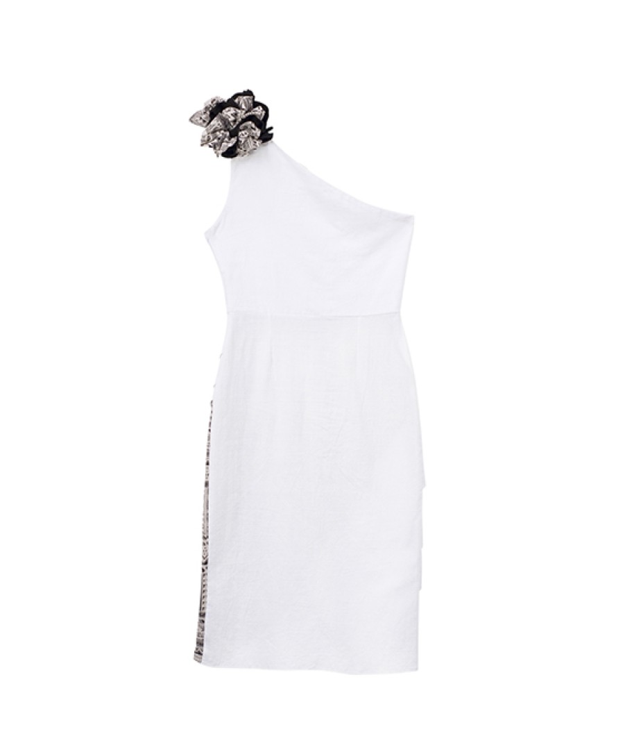 Clothing Angel Lozano | White Bow Dress Al-W30