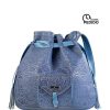 Bags Angel Lozano | Benita Blue Engraved Leather