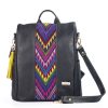 Bags Angel Lozano | Maria Leather Black Ethnic Loom