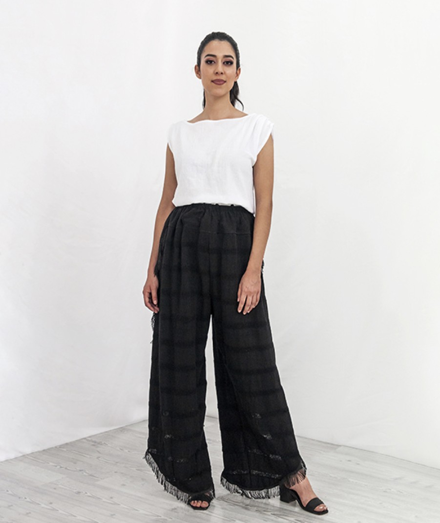 Clothing Angel Lozano | Al-W32 Black Crossed Pants