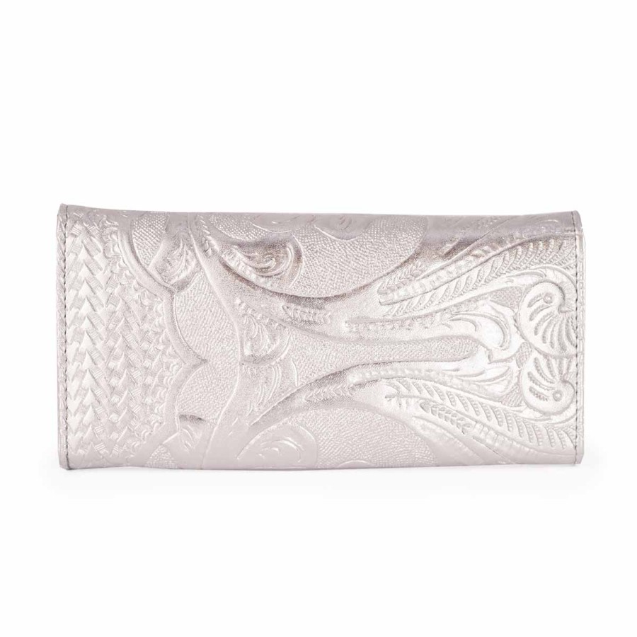 Accessories Angel Lozano | Wallet 101 Silver Engraved Leather