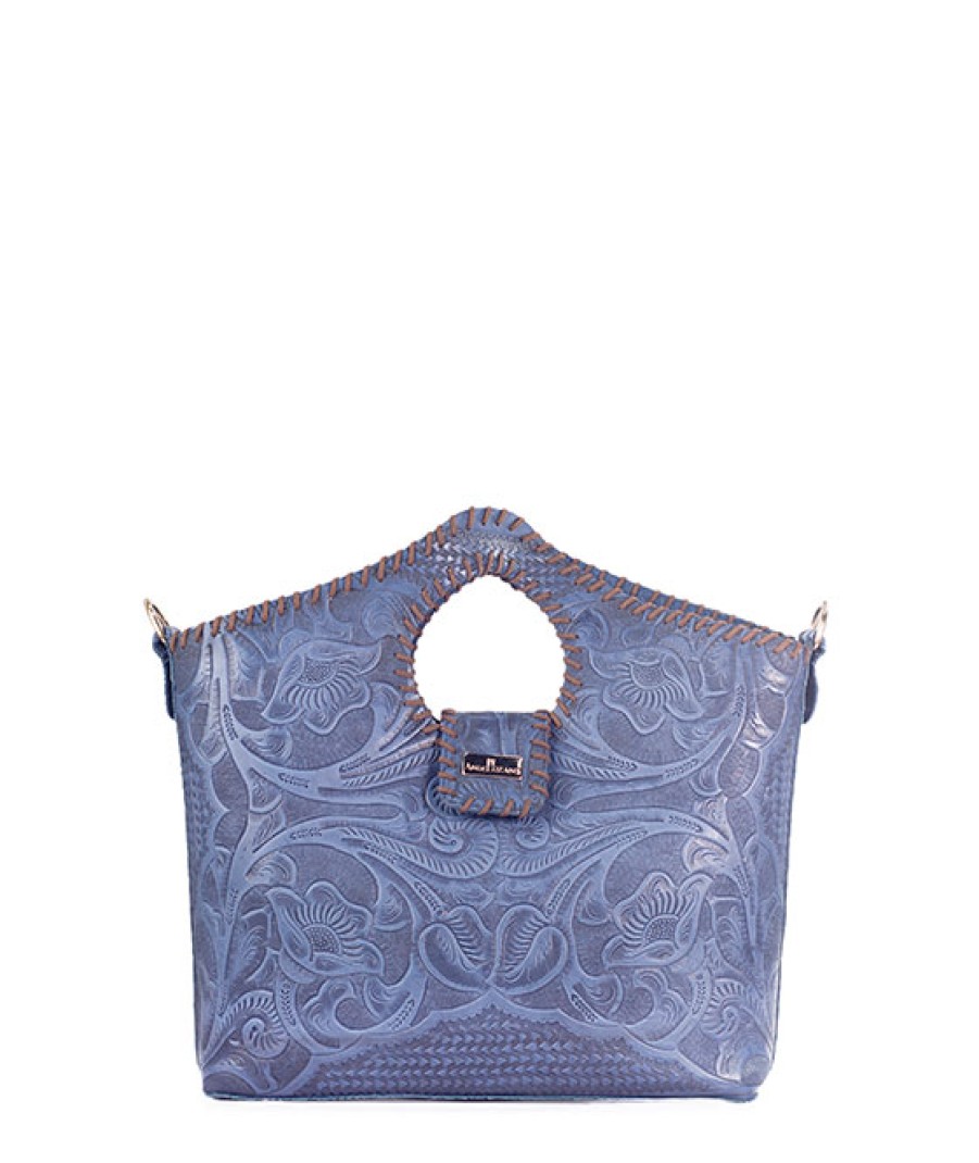 Bags Angel Lozano | Teresa Blue Embossed Leather