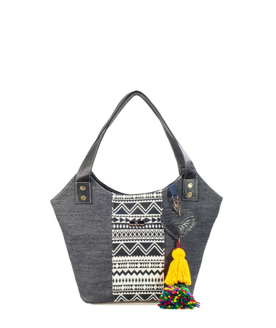 Bags Angel Lozano | Diana Ethnic Denim Black