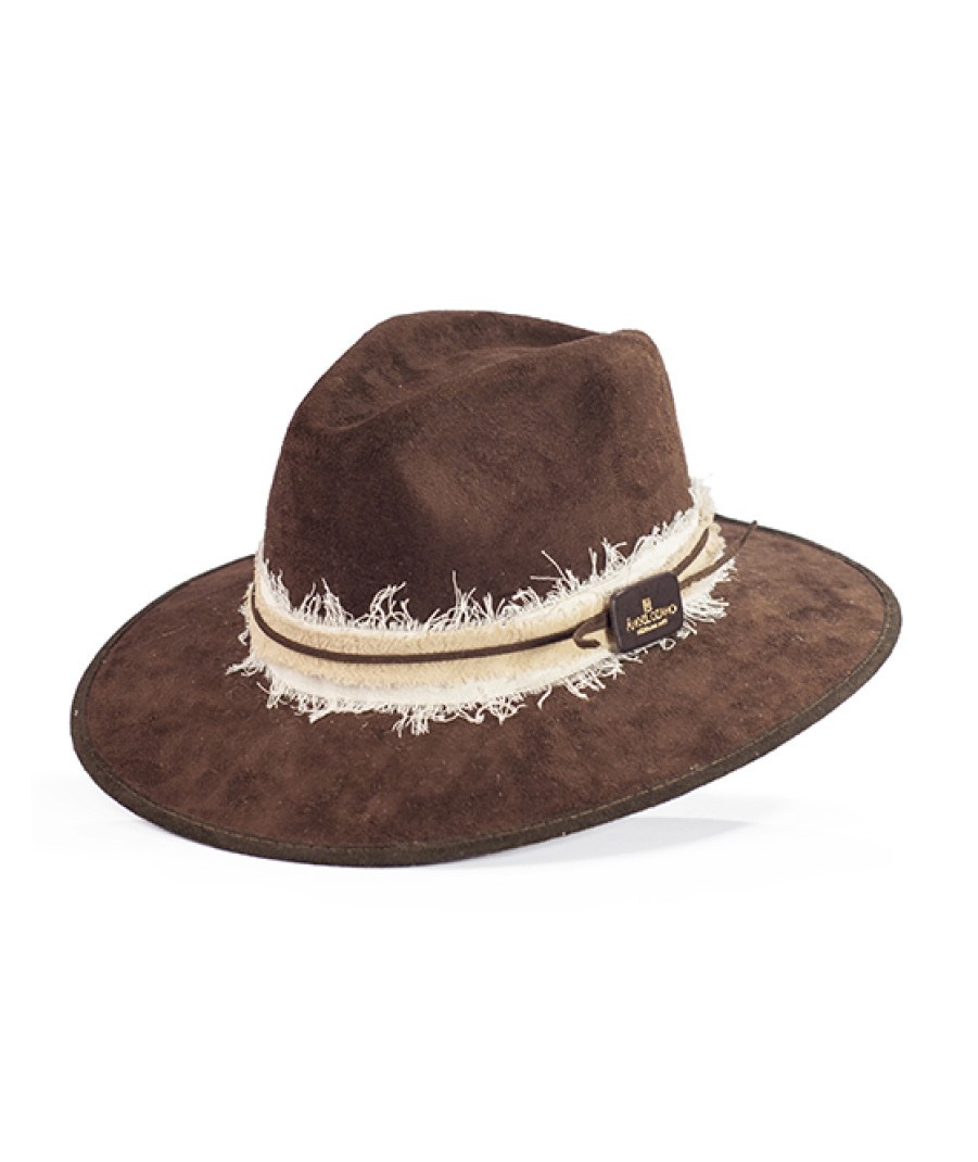 Accessories Angel Lozano | Brown Suede Straps Hat