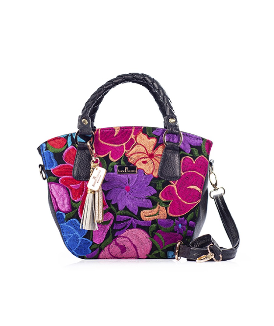 Bags Angel Lozano | Citlali Leather Loom Flowers Black