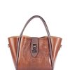 Bags Angel Lozano | Alexa Engraved Leather Camel