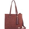 Bags Angel Lozano | Leonora Engraved Brown Leather