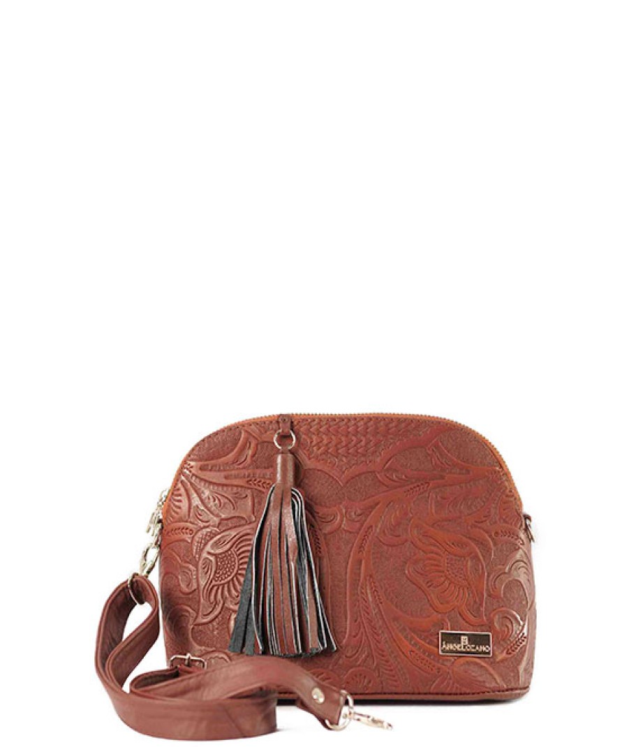 Bags Angel Lozano | Selena Engraved Leather Brown