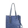 Bags Angel Lozano | Leonora Blue Engraved Leather