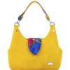 Bags Angel Lozano | Irma Yellow Suede Loom Flowers