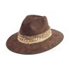 Accessories Angel Lozano | Brown Chain Jute Suede Hat