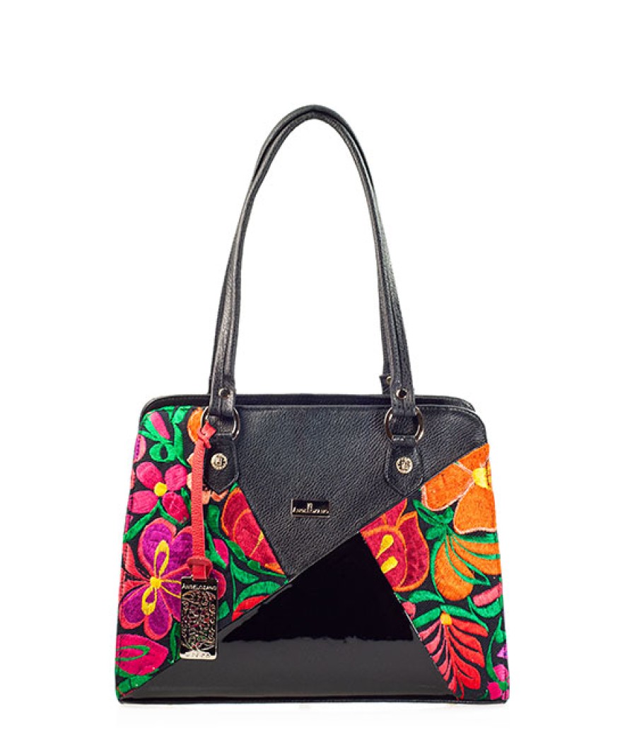 Bags Angel Lozano | Salma Leather Black Loom