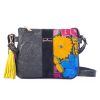 Bags Angel Lozano | Jaqueline Piel Grabada Telar Flores Negro